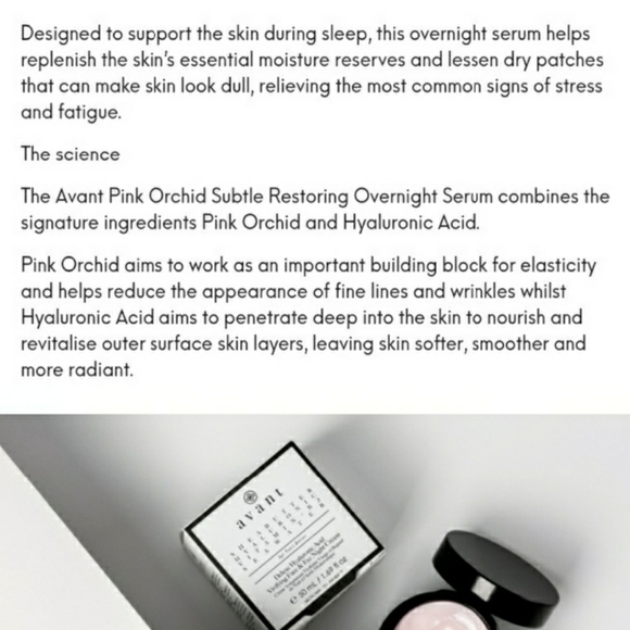 Avant Pink Orchid Subtle Restoring Overnight Serum 30 ml *NEW - Picture 6 of 7